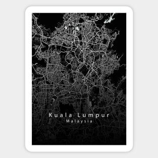 Kuala Lumpur Malaysia City Map dark Sticker